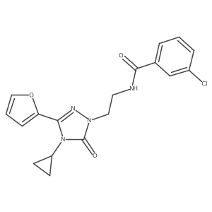 3-chloro-N-(2-(4-cyclopropyl-3-(furan-2-yl)-5-oxo-4,5-dihydro-1H-1,2,4-triazol-1-yl)ethyl)benzamide Structure