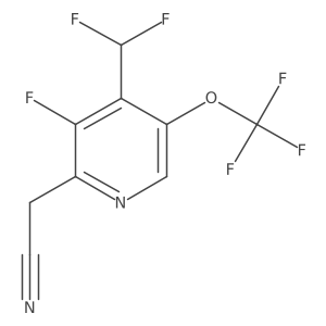 2-(4-(Difluoromethyl)-3-fluoro-5-(trifluoromethoxy)pyridin-2-yl)acetonitrile Structure