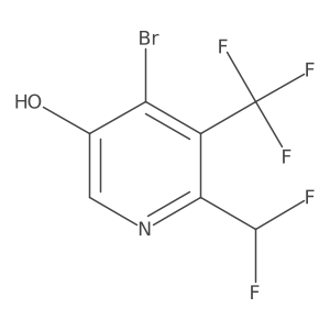 4-Bromo-6-(difluoromethyl)-5-(trifluoromethyl)pyridin-3-ol结构式