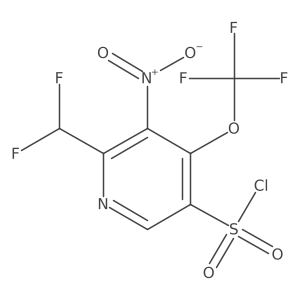 2-(Difluoromethyl)-3-nitro-4-(trifluoromethoxy)pyridine-5-sulfonyl chloride Structure