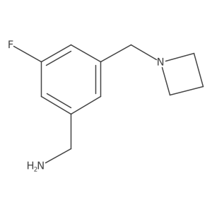 [3-(Azetidin-1-ylmethyl)-5-fluorophenyl]methanamine结构式