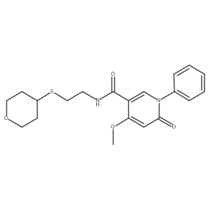 4-methoxy-6-oxo-1-phenyl-N-(2-((tetrahydro-2H-pyran-4-yl)thio)ethyl)-1,6-dihydropyridine-3-carboxamide结构式