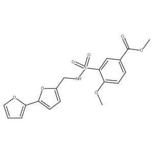methyl 3-(N-([2,2'-bifuran]-5-ylmethyl)sulfamoyl)-4-methoxybenzoate结构式