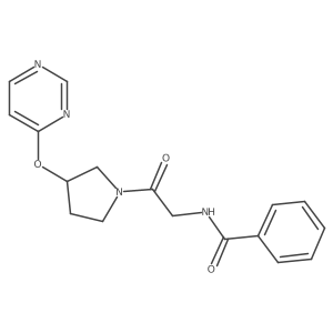 N-(2-oxo-2-(3-(pyrimidin-4-yloxy)pyrrolidin-1-yl)ethyl)benzamide结构式