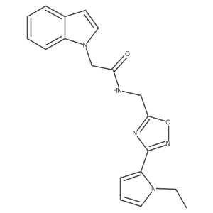 N-((3-(1-ethyl-1H-pyrrol-2-yl)-1,2,4-oxadiazol-5-yl)methyl)-2-(1H-indol-1-yl)acetamide Structure