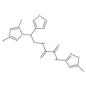 N1-(2-(3,5-dimethyl-1H-pyrazol-1-yl)-2-(thiophen-3-yl)ethyl)-N2-(5-methylisoxazol-3-yl)oxalamide结构式