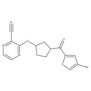 3-((1-(4-Bromothiophene-2-carbonyl)pyrrolidin-3-yl)oxy)pyrazine-2-carbonitrile Structure