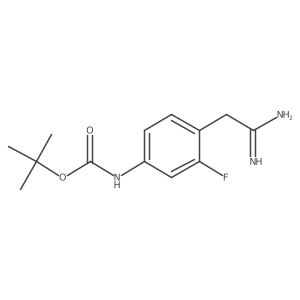 tert-Butyl N-[4-(carbamimidoylmethyl)-3-fluorophenyl]carbamate Structure