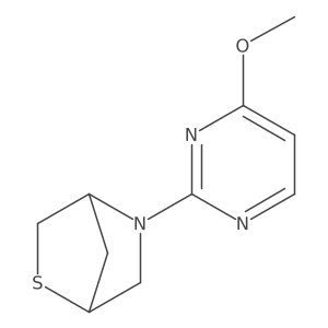5-(4-Methoxypyrimidin-2-yl)-2-thia-5-azabicyclo[2.2.1]heptane结构式