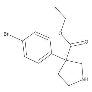 Ethyl 3-(4-bromophenyl)pyrrolidine-3-carboxylate结构式