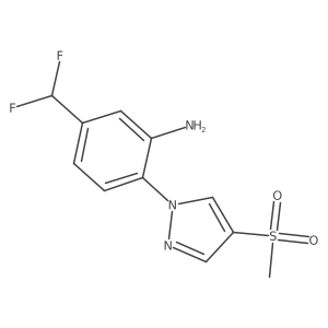 5-(difluoromethyl)-2-(4-methanesulfonyl-1H-pyrazol-1-yl)aniline Structure