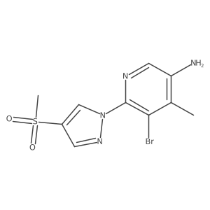 5-bromo-6-(4-methanesulfonyl-1H-pyrazol-1-yl)-4-methylpyridin-3-amine Structure