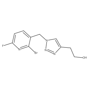 2-{1-[(2-bromo-6-fluoropyridin-3-yl)methyl]-1H-1,2,3-triazol-4-yl}ethan-1-ol结构式