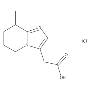 2-(8-Methyl-5,6,7,8-tetrahydroimidazo[1,2-a]pyridin-3-yl)acetic acid hydrochloride结构式