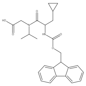 2-[3-cyclopropyl-2-({[(9H-fluoren-9-yl)methoxy]carbonyl}amino)-N-(propan-2-yl)propanamido]acetic acid结构式