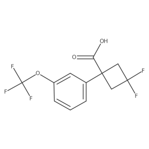 3,3-Difluoro-1-(3-(trifluoromethoxy)phenyl)cyclobutane-1-carboxylic acid结构式