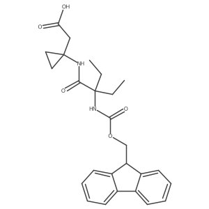 2-{1-[2-ethyl-2-({[(9H-fluoren-9-yl)methoxy]carbonyl}amino)butanamido]cyclopropyl}acetic acid结构式