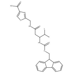 2-{[3-({[(9H-fluoren-9-yl)methoxy]carbonyl}amino)-4,4-difluorobutanamido]methyl}-1,3-thiazole-4-carboxylic acid结构式