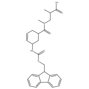 3-{1-[5-({[(9H-fluoren-9-yl)methoxy]carbonyl}amino)cyclohex-3-en-1-yl]-N-methylformamido}-2-methylpropanoic acid Structure