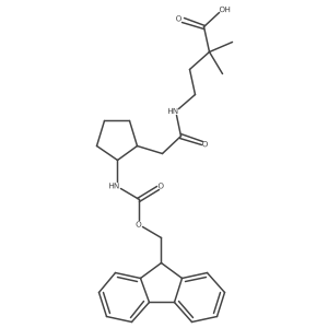 4-{2-[2-({[(9H-fluoren-9-yl)methoxy]carbonyl}amino)cyclopentyl]acetamido}-2,2-dimethylbutanoic acid Structure