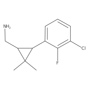 rac-[(1R,3R)-3-(3-chloro-2-fluorophenyl)-2,2-dimethylcyclopropyl]methanamine Structure