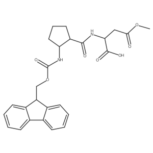 (2R)-2-{[(1RS,2SR)-2-({[(9H-fluoren-9-yl)methoxy]carbonyl}amino)cyclopentyl]formamido}-4-methoxy-4-oxobutanoic acid Structure