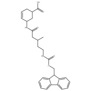 rac-(1R,5S)-5-[5-({[(9H-fluoren-9-yl)methoxy]carbonyl}amino)-3-methylpentanamido]cyclohex-3-ene-1-carboxylic acid结构式