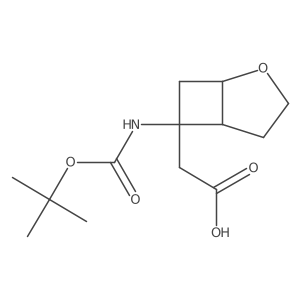 rac-2-[(1R,5S)-6-{[(tert-butoxy)carbonyl]amino}-2-oxabicyclo[3.2.0]heptan-6-yl]acetic acid结构式