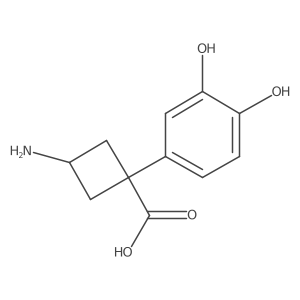 3-Amino-1-(3,4-dihydroxyphenyl)cyclobutane-1-carboxylic acid结构式