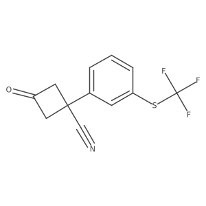 3-Oxo-1-{3-[(trifluoromethyl)sulfanyl]phenyl}cyclobutane-1-carbonitrile结构式