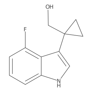 [1-(4-fluoro-1H-indol-3-yl)cyclopropyl]methanol结构式