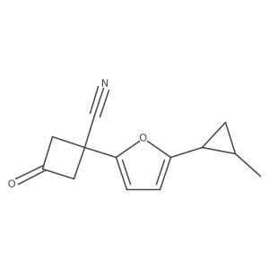 1-[5-(2-Methylcyclopropyl)furan-2-yl]-3-oxocyclobutane-1-carbonitrile Structure
