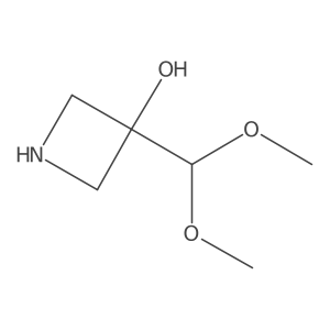 3-(Dimethoxymethyl)azetidin-3-ol结构式
