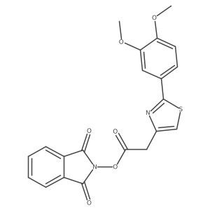 1,3-dioxo-2,3-dihydro-1H-isoindol-2-yl 2-[2-(3,4-dimethoxyphenyl)-1,3-thiazol-4-yl]acetate结构式