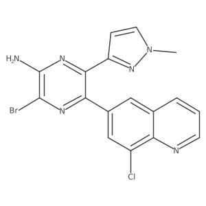 3-Bromo-5-(8-chloro-6-quinolinyl)-6-(1-methyl-1H-pyrazol-3-yl)-2-pyrazinamine Structure