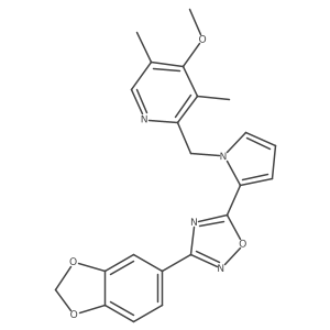 2-({2-[3-(2H-1,3-benzodioxol-5-yl)-1,2,4-oxadiazol-5-yl]-1H-pyrrol-1-yl}methyl)-4-methoxy-3,5-dimethylpyridine Structure