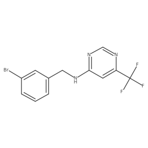 N-[(3-bromophenyl)methyl]-6-(trifluoromethyl)pyrimidin-4-amine结构式