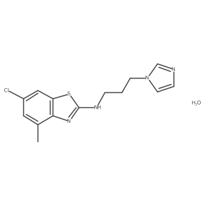 6-chloro-N-[3-(1H-imidazol-1-yl)propyl]-4-methyl-1,3-benzothiazol-2-amine hydrate Structure