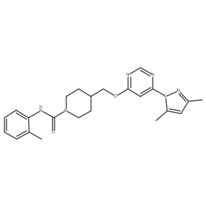 4-({[6-(3,5-dimethyl-1H-pyrazol-1-yl)pyrimidin-4-yl]oxy}methyl)-N-(2-methylphenyl)piperidine-1-carboxamide结构式