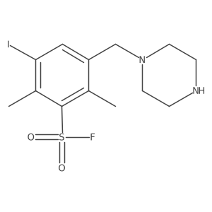 3-Iodo-2,6-dimethyl-5-[(piperazin-1-yl)methyl]benzene-1-sulfonyl fluoride Structure