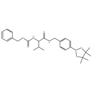 (S)-Benzyl (3-methyl-1-oxo-1-((4-(4,4,5,5-tetramethyl-1,3,2-dioxaborolan-2-yl)benzyl)amino)butan-2-yl)carbamate结构式