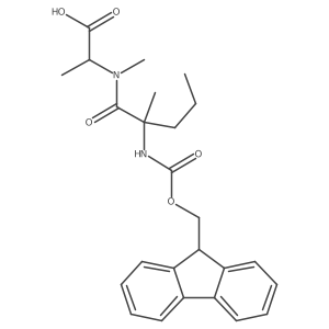 (2S)-2-[2-({[(9H-fluoren-9-yl)methoxy]carbonyl}amino)-N,2-dimethylpentanamido]propanoic acid Structure