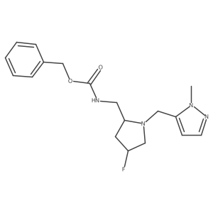 benzyl N-{[(2S,4S)-4-fluoro-1-[(1-methyl-1H-pyrazol-5-yl)methyl]pyrrolidin-2-yl]methyl}carbamate结构式