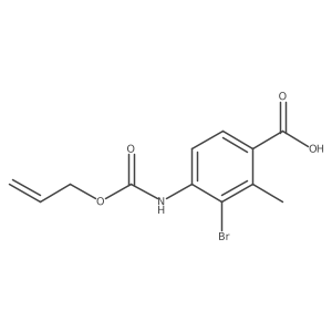3-Bromo-2-methyl-4-{[(prop-2-en-1-yloxy)carbonyl]amino}benzoic acid结构式