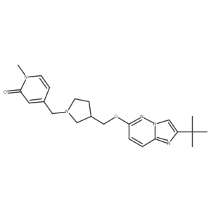 4-({3-[({2-Tert-butylimidazo[1,2-b]pyridazin-6-yl}oxy)methyl]pyrrolidin-1-yl}methyl)-1-methyl-1,2-dihydropyridin-2-one Structure