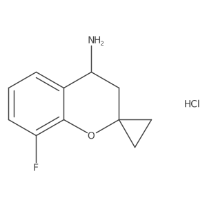 8-Fluoro-3,4-dihydrospiro[1-benzopyran-2,1'-cyclopropan]-4-amine hydrochloride结构式