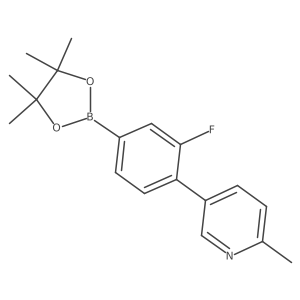 Pyridine, 5-[2-fluoro-4-(4,4,5,5-tetramethyl-1,3,2-dioxaborolan-2-yl)phenyl]-2-methyl-结构式