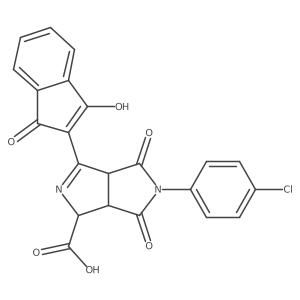 5-(4-chlorophenyl)-3-(1,3-dioxo-1,3-dihydro-2H-inden-2-yliden)-4,6-dioxooctahydropyrrolo[3,4-c]pyrrole-1-carboxylic acid Structure