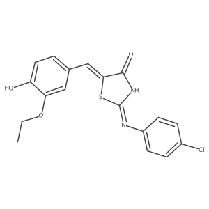 (2E,5Z)-2-[(4-chlorophenyl)imino]-5-(3-ethoxy-4-hydroxybenzylidene)-1,3-thiazolidin-4-one Structure