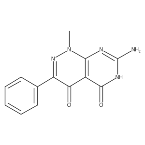 7-Amino-1-methyl-3-phenylpyrimido[4,5-c]pyridazine-4,5(1H,6H)-dione结构式